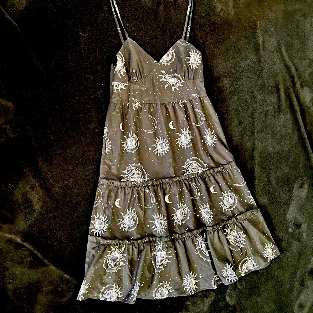 Romwe sun and moon layered cami dress